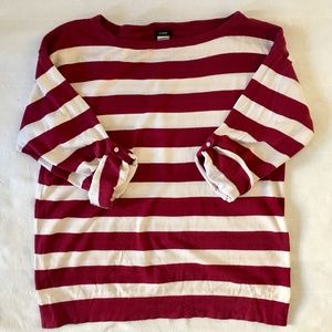 J. Crew Striped Boat Neck Sweater Sleeve Cuff